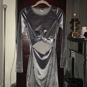Silver velvet bodycon